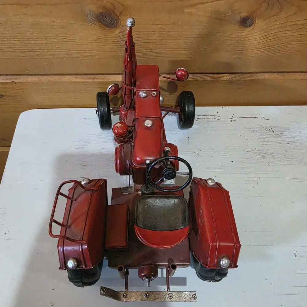 Vintage red Metal Tractor Farmall Cub 12